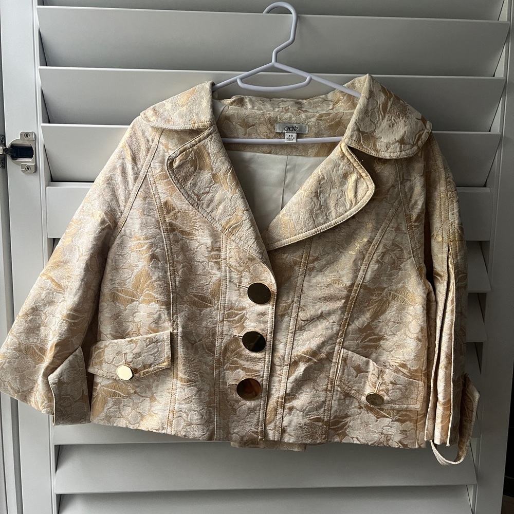 Vintage 90s Gold Women's Cropped Jacket